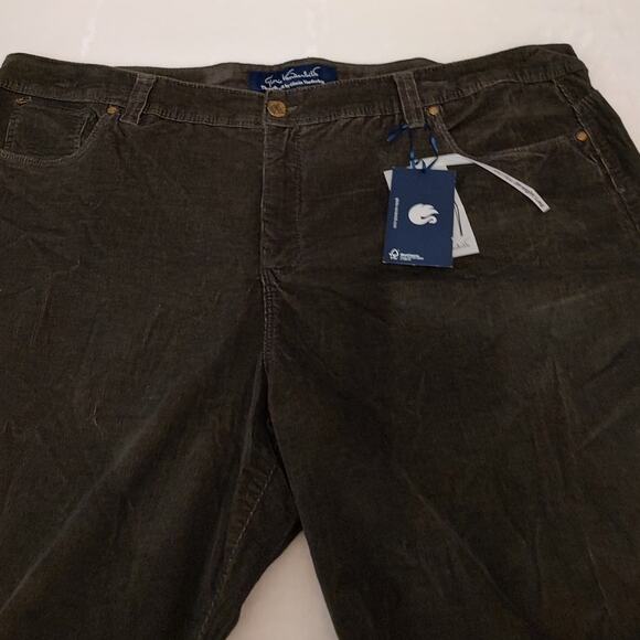 Gloria Vanderbilt Green Corduroy Mid Rise Straight Leg Embroidered Pants 24W - Picture 6 of 14